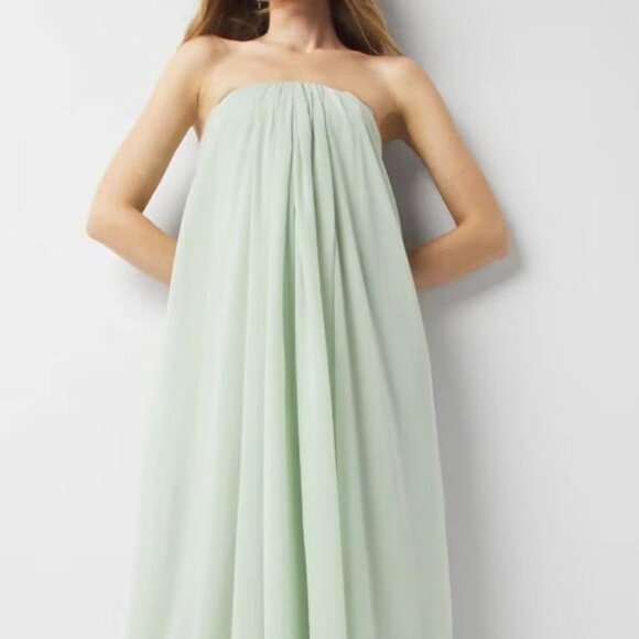 Strapless Chiffon Sage Mint Gown - Picture 1 of 2